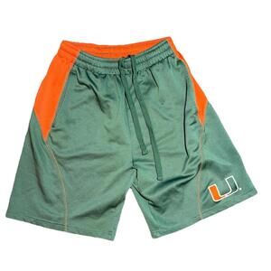Miami Hurricanes Basketball Shorts Mens Green NCAA Vintage Y2K Medium